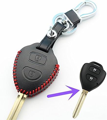 Red Color Genuine Leather Car Key Chain Cover For Toyota Avensis/Avalon/Hilux/Rav4/Corolla/Camry/Tarago/Yaris/Prado Holder Bag