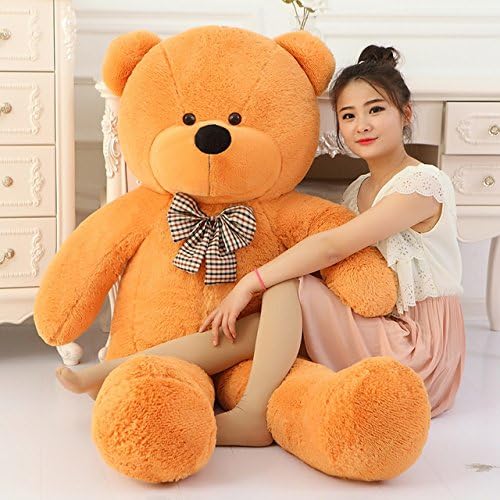 GURUDEV Toyhub 3 Feet Huggable Teddy Bear with Neck Bow (91 cm,Brown)