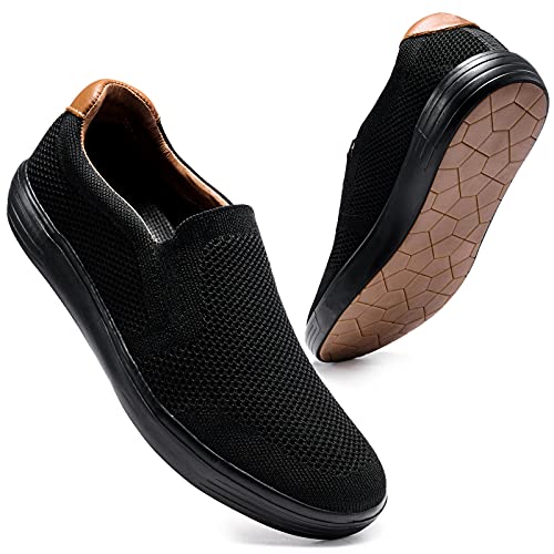 konhill Men Casual Breathable Comfortable Mesh Walking Shoes Dress Sneaker Loafers Slip On Shoes Trainers