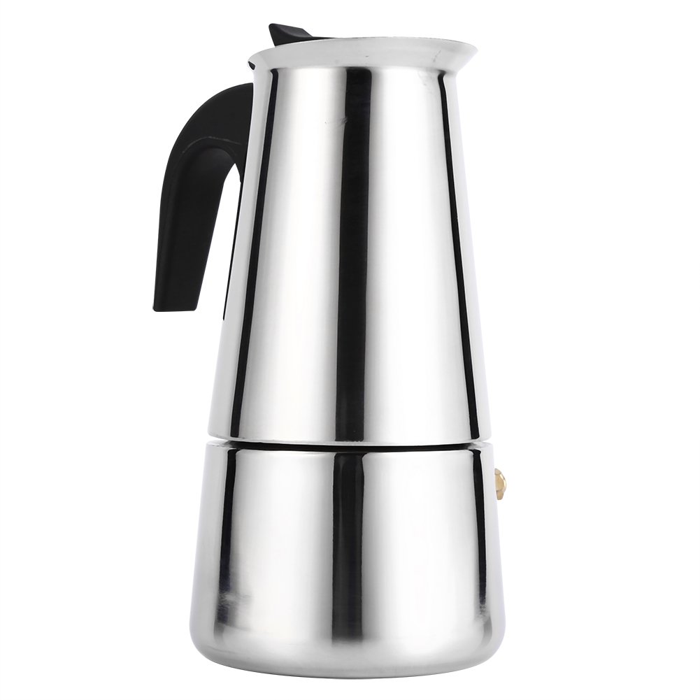 Stovetop Espresso Maker, Reusable Stainless Steel Italian Moka Coffee Pot with Bakelite Handle Moka Express for House, Office .(300ml)