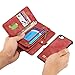 MOONORN iPhone 7 Plus/iPhone 8 Plus Wallet Case - Detachable Leather Phone Wallet Magnetic Flip Case Shockproof Cell Phone Case with Credit Card Slots (Red)