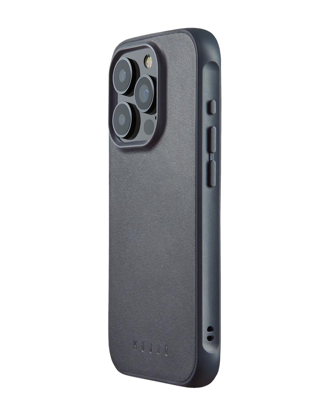 Mujjo Shield Leather Phone Case - Fits iPhone 16 Pro Max - Ultimate Impact Resistance - Premium European Leather Case - MagSafe Compatible - Slim Profile - Made with Recycled Materials - Steel Blue