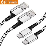 Google Pixel XL Charger Cable,[6FT 2Pack]USB Type C Cable,Extra Long Durable Braided C Cord,USB C to USB A Fast Charging Cable for LG V30/V20/G6/G5,Pixel 2,Samsung Note 8,Galaxy S9/S8,HTC U11,Nexus 6P