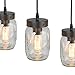 LNC Farmhouse Mason Jar Chandelier, 5-Light Adjustable Rustic Pendant Chandeliers Hanging Light Fixture for Kitchen Island and Dining Room Brown