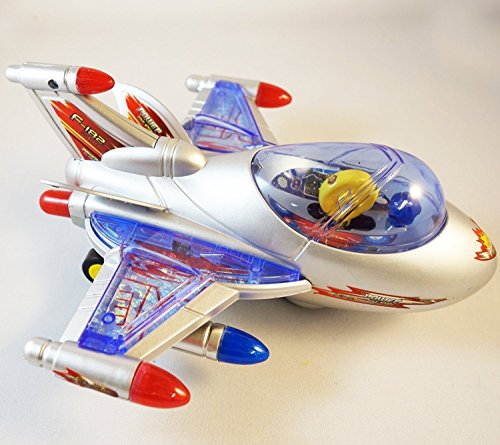 Haktoys ATS Battery Operated Bump & Go Action F-182 Fighter Jet 8" Plane | Changes Direction On Contact| Attractive Flashing LED Lights and Sound | Aviator Aircraft Gift, Toy for Toddlers & Kids - Thumbnail 5
