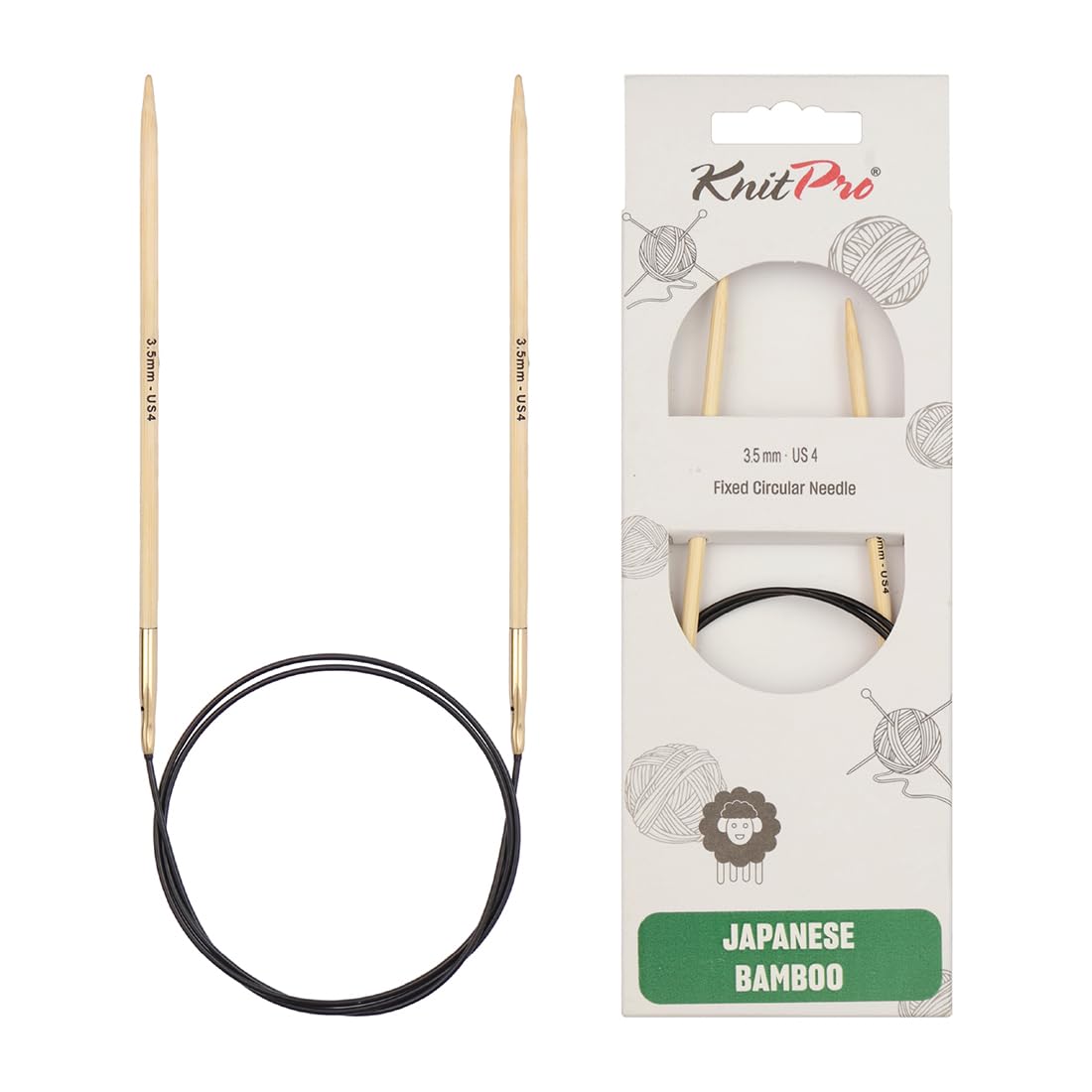 KnitPro Bamboo Fixed Circular Needles 40" (100cm) | 3.50mm