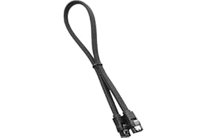 CableMod ModMesh Sleeved SATA 3 Cable (Black, 30cm)