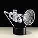 Cirkooh Trumpet Shape 3D Optical Illusion Lamp 7 Colors Change Timing Remote Control and Touch Button LED Table Desk Lamp for Home Bedroom Decoration