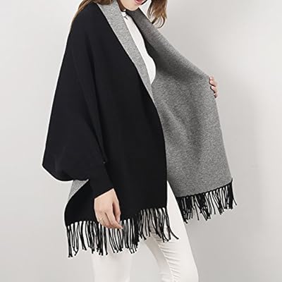 BeneAlways Women Reversible Cape Cloak Pashmina Poncho Scarf Shawl Wrap BeneAlways Women Reversible Cape Cloak Pashmina Poncho Scarf Shawl Wrap