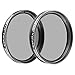Neewer 1.25 inches 2 Pieces Variable Circular Polarizer CPL Lens Filter for Telescope and Eyepieces for Diming the view, Increasing Contrast and Detail, Reducing Glare