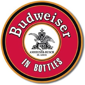 Tin Sign "Budweiser in Bottles"
