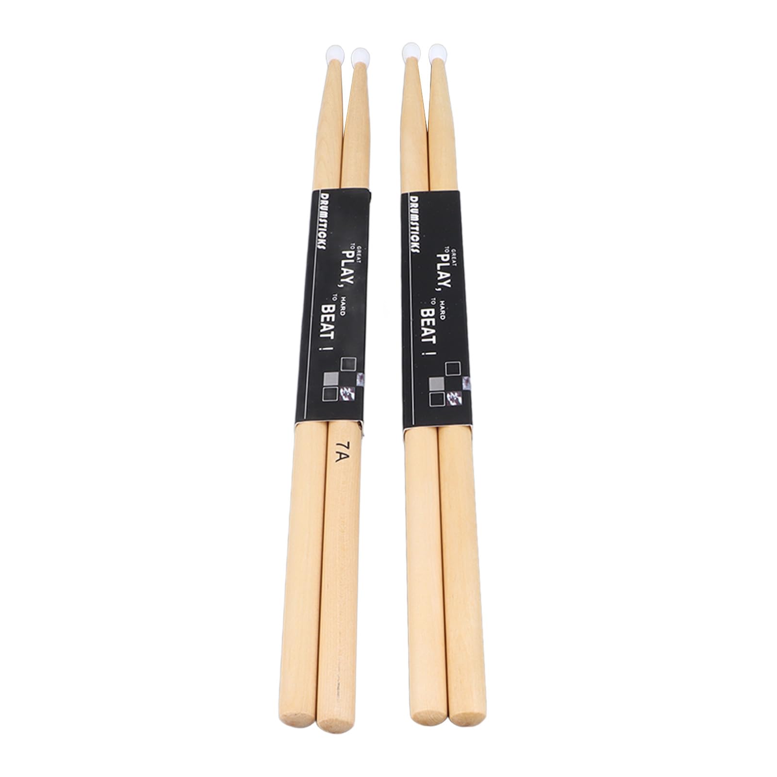 Maple Wood 7A Nylon Tip Drumsticks, 2 Pairs Drum