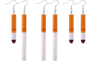 ONLYJUMP 3 Pairs Funny Cigarette Butts Earrings Set for Women Creative Unisex Punk Cool Wacky Lifelike Cigarette Dangle Drop Weird Earrings Jewelry