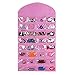Supertech Jewelry Hanging Organiser 32 Pockets 18 Hook and Loops Double-Sided Jewellery Earrings Necklace Wardrobe Storage Organiser Accessory Holder Storage Bag,Pink