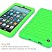 Fintie Silicone Case for All-New Amazon Fire 7 Tablet (7th Generation, 2017 Release) - [Honey Comb Upgraded Version] [Kids Friendly] Light Weight [Anti Slip] Shock Proof Protective Cover, Green