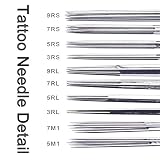 Atomus 100 Pieces Mixed Tattoo Needles- 3rl, 5rl, 7rl, 9rl, 3rs, 5rs, 7rs, 9rs, 5m1, 7m1, 100 Count for Tattoo Machine Tattoo Supply (mix)