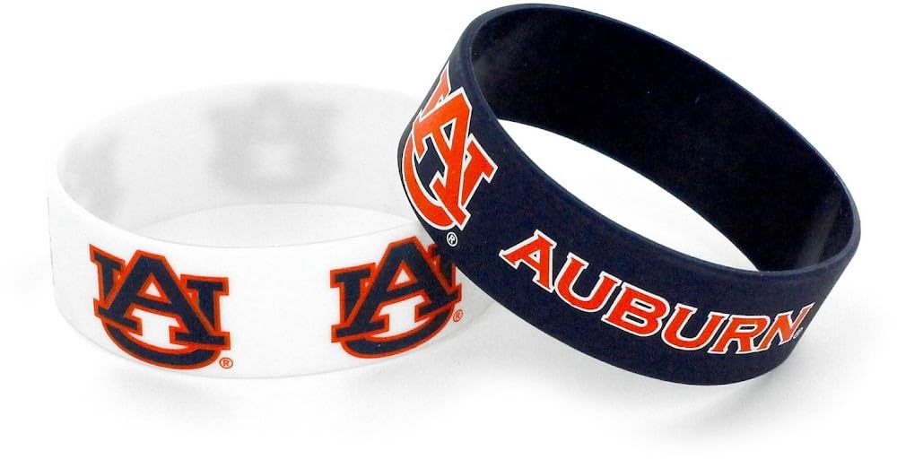 Aminco NCAA Auburn Tigers Silicone Rubber Bracelet, 2-Pack — image 1