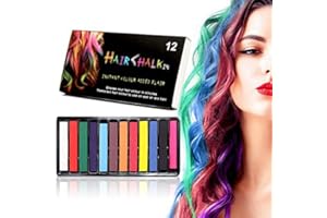LAWOHO Temporary Hair Chalk Washable Hair Color for Kids, Teens, Halloween Cosplay Parties 12 Bright Colors Hair Dye Comb,Birthday Gift Christmas Gift for girls boys