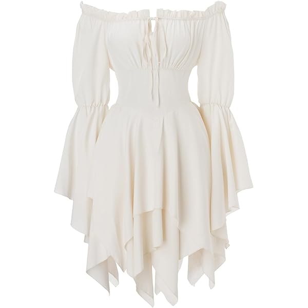 Amazon.com: JOLILUNA White Pirate Dress Y2k Ruffle Shorts Dress Flowy Fairy  Costume Short Bubble Sleeve Corset Mini Romper Dress (Black) : Clothing,  Shoes & Jewelry