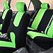 FH Group Car Seat Covers Full Set Flat Cloth Seat Covers Green, Rear Solid Bench Car Seat Cover and Universal Fit Combo Non-Slip Dash Grip Pad Car Seat Protector Cars Trucks SUV Interior Accessories