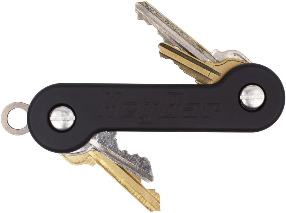 KeyBar Anodized Aluminum Key Organizer EDC Tool | Everyday Carry Compact Key Holder Multi-Tool and Keychain Organizer with Pocket Clip (Holds up to 12 Keys) Made in The USA