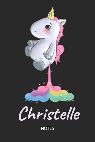 Download Christelle - Notes: Noms Personnalisé Carnet de notes / Journal pour les filles et les femmes. Kawaii Licorne pétant arc-en-ciel. Accessoires de ... cadeau original anniversaire femme. PDF