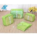 Love Nest - 6 Set Packing Cubes - Travel Organizers with Laundry Bag (Green)