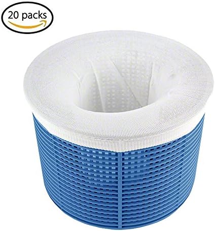 Pool Skimmer Socks, Filter Savers for Baskets and Skimmers, Fine Mesh Screen Sock Liner for Basket Filters (20 Packs)