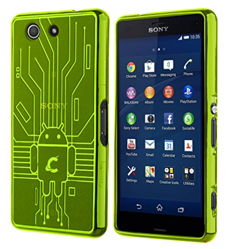 Cruzerlite Z3 Compact Case, Cruzerlite Bugdroid Circuit Case for Sony Xperia Z3 Compact - Retail Packaging - Green