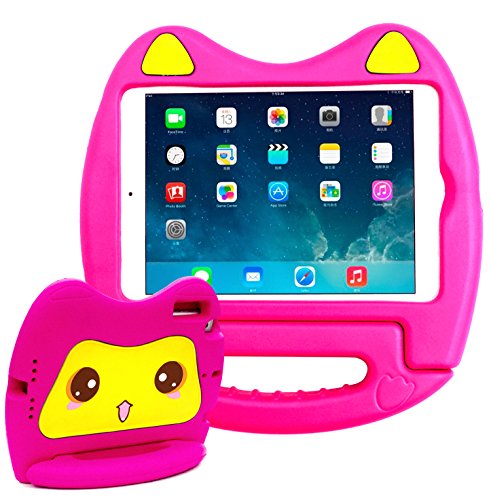 SIMPLEWAY iPad Mini 1 2 3 Case, Kids Friendly Lightweight Handle Convertible Stand Cover Compatible with Apple iPad Mini 1st 2nd 3rd Generation, Rose