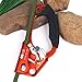 NewDoar Left Hand Ascender Rock Climbing Tree Arborist Rappelling Gear Equipment CE Certified Rope Clamp for 8~13MM Rope(Left Orange)