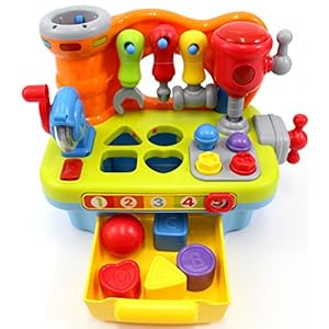 CifToys Musical Learning Workbench Toy for Kids Construction Work Bench Building Tools with Sound Effects & Lights…