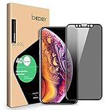 Privacy Screen Protector for iPhone Xs iPhone X - ICHECKEY 4D Curved Anti-Spy Anti-Peep Full Coverage Tempered Glass Screen Cover Shield for Apple iPhone Xs/iPhone X, 5.8 Inch – Black