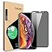 Privacy Screen Protector for iPhone Xs iPhone X - ICHECKEY 4D Curved Anti-Spy Anti-Peep Full Coverage Tempered Glass Screen Cover Shield for Apple iPhone Xs/iPhone X, 5.8 Inch – Black