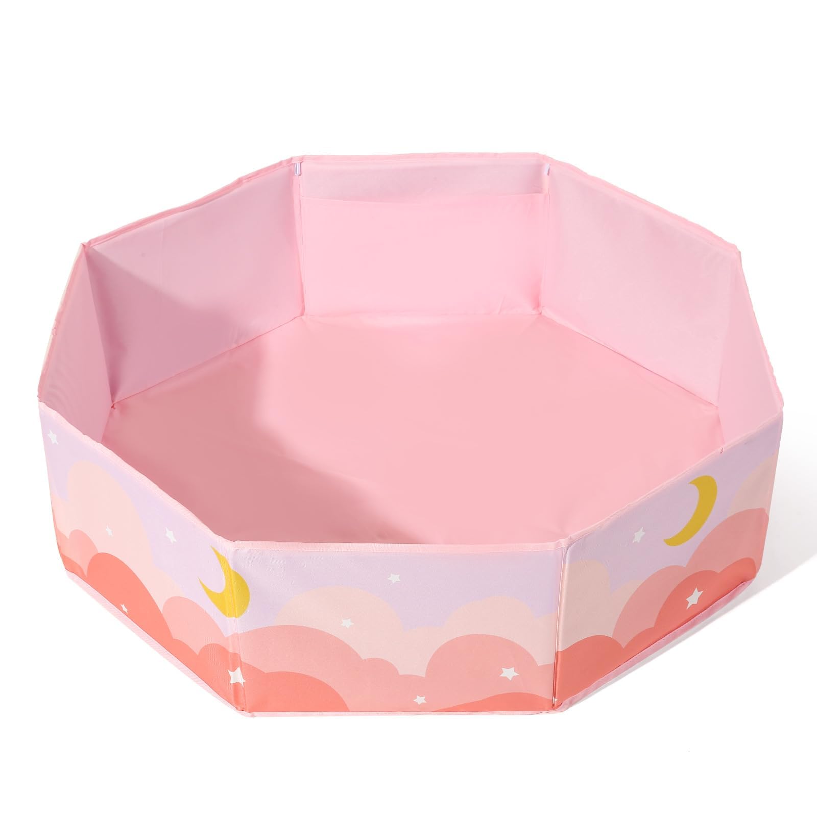 Photo 1 of GOGOSO Foldable Ball Pit for Toddlers Large Soft Indoor Outdoor Pop Up Baby Kids Infant Ballpit Big Collapsible Puppy Dog Cat Pits with Basketball Hoop (Balls Not Included), Cloud
