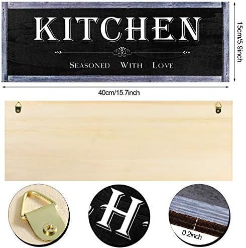 Rustic farmhouse kitchen sign with text "Worth: $11.99" on a wooden background.