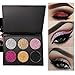 Glitter Eyeshadow Palette, YHMWAX 6 Color Shimmer Ultra Pigmented Makeup Eye Eyeliner Cosmetic Eye Shadow Diamond Shiny Shimmer, Silky Smooth & Long Lasting (EFK01)