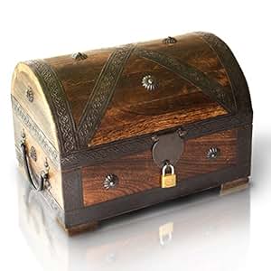 Brynnberg Cofre del Tesoro de Piratas de de Dibujos - Madera baúl