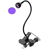 Upgraded Big Chip 395nm UV LED Black Light fixtures with Gooseneck and clamp for UV Gel Nail and Ultraviolet Curing, Portable