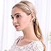 Oriamour Rose Gold Bridal Headpiece Wedding Headband with Crystal and Ribbons Hair Jewelry (Rose Gold)