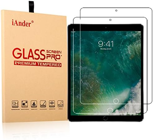 iAnder [2-PACK] iPad Pro 10.5 inch Tempered Glass Screen Protector (Not Fit For 9.7 or 12.9 inch ) - 0.3mm Ultra Clear Scratch Proof High Definition