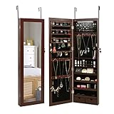Marble Field Mirrored Jewelry Cabinet Lockable Wall