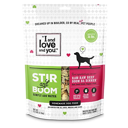 I and love and you Stir & Boom Dehydrated Freeze Dried Raw Dog Food, Beef, 5.5-Pound Bag