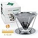 Pour Over Coffee Maker Drip Cone - Personal Stainless Steel Metal Home Brewer With Stand. Eco-friendly, Paperless, Dual Micro Mesh Cones for the Best Brewed Coffees (4 Cup)