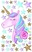 Unicorn Wall Sticker Decals Bedroom Wall Decor Girls and Kids Wall Decals Unicorn Peel Wall Decals Watercolour，Bedroom Decor Nursery Room Home Decor (C)