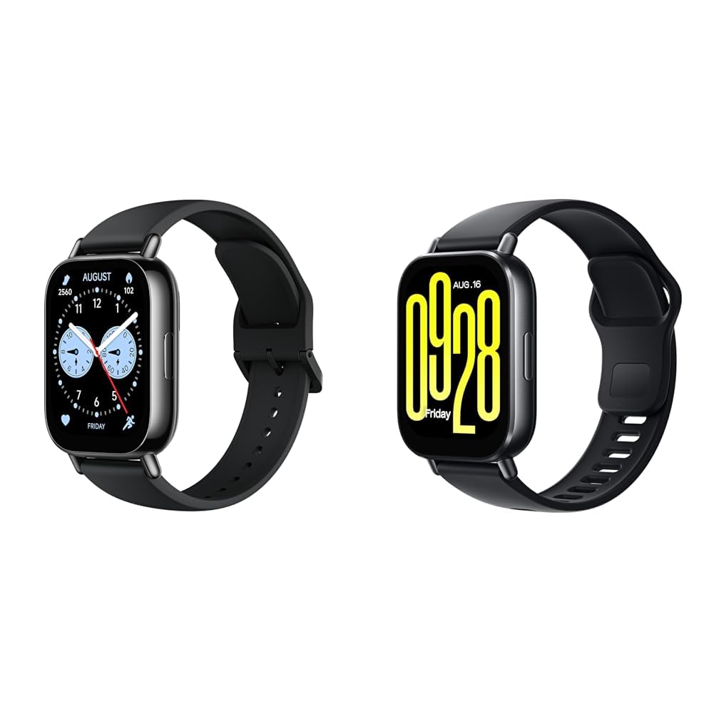 Xiaomi Redmi Watch 5 Lite Smart Watch, 1.96-Inch OLED Display, 18-Day Battery Life, Built-in GNSS Black + Smartwatch, Redmi Watch 5 Active, 2-Inch Large Screen Display, 18-Day Long Lasting Battery, 24