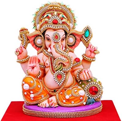 PAPILON ATTRACTIONS Papilon Handmade Gold Plated Dagadu Ganesh Spiritual idols Decorative Puja/Vastu Showpiece Religious Pooja Gift item &amp; Murti for Mandir,Temple,Home Decor &amp; Office