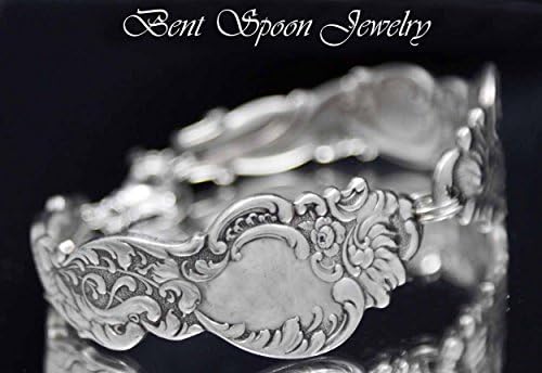 Spoon Bracelet, Antique Vintage Columbia 1893 Ornate Spoon Bracelet..Silver spoon Jewelry