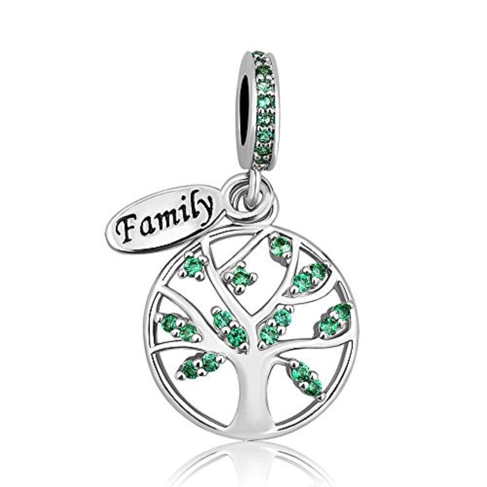 KunBead Jewelry Family Tree of Life Pendant Bead Charms for Women Bracelets and Charms