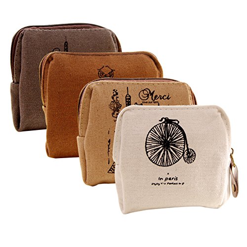 Retro money bag small cute coin purse(pack of 4) (patte…